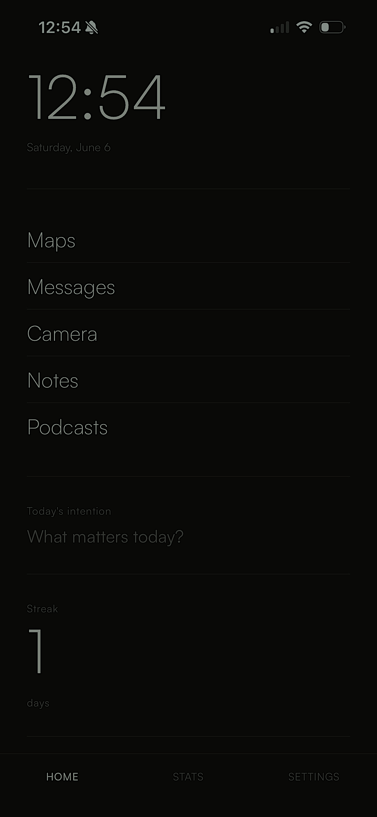 Mono Aware home screen